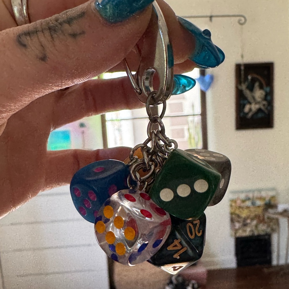 Multicolor Dice Keychain - Picture 7 of 7